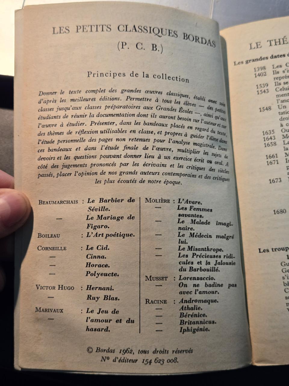Boek 'Le Barbier de Séville' (De Barbier van Sevilla), 1962