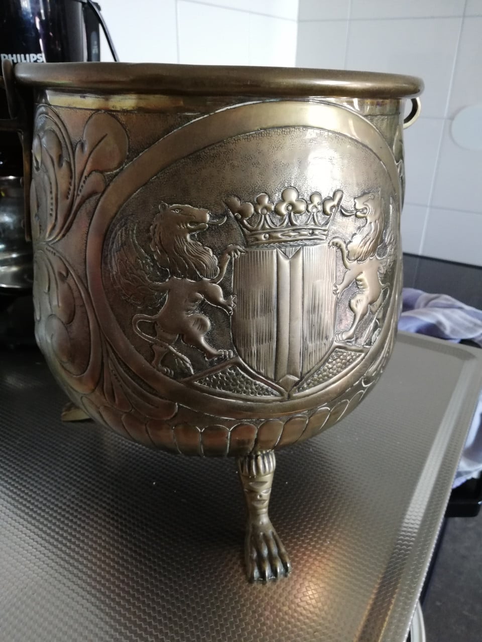 Koperen plantenbak
