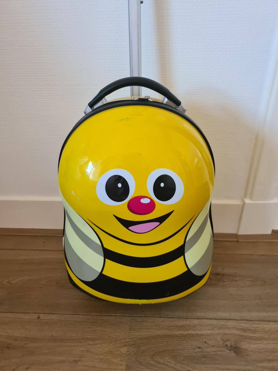 Super leuke hardcase reiskoffer voor kinderen met een vrolijk bijenontwerp,