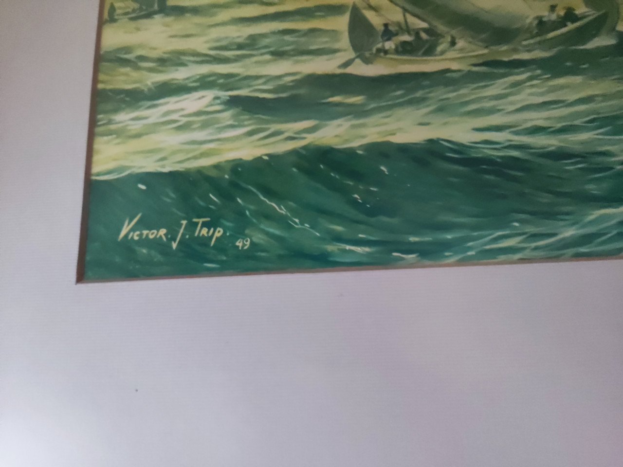 Prent van de Willem Ruys ingelijst 79 cm x 69 cm