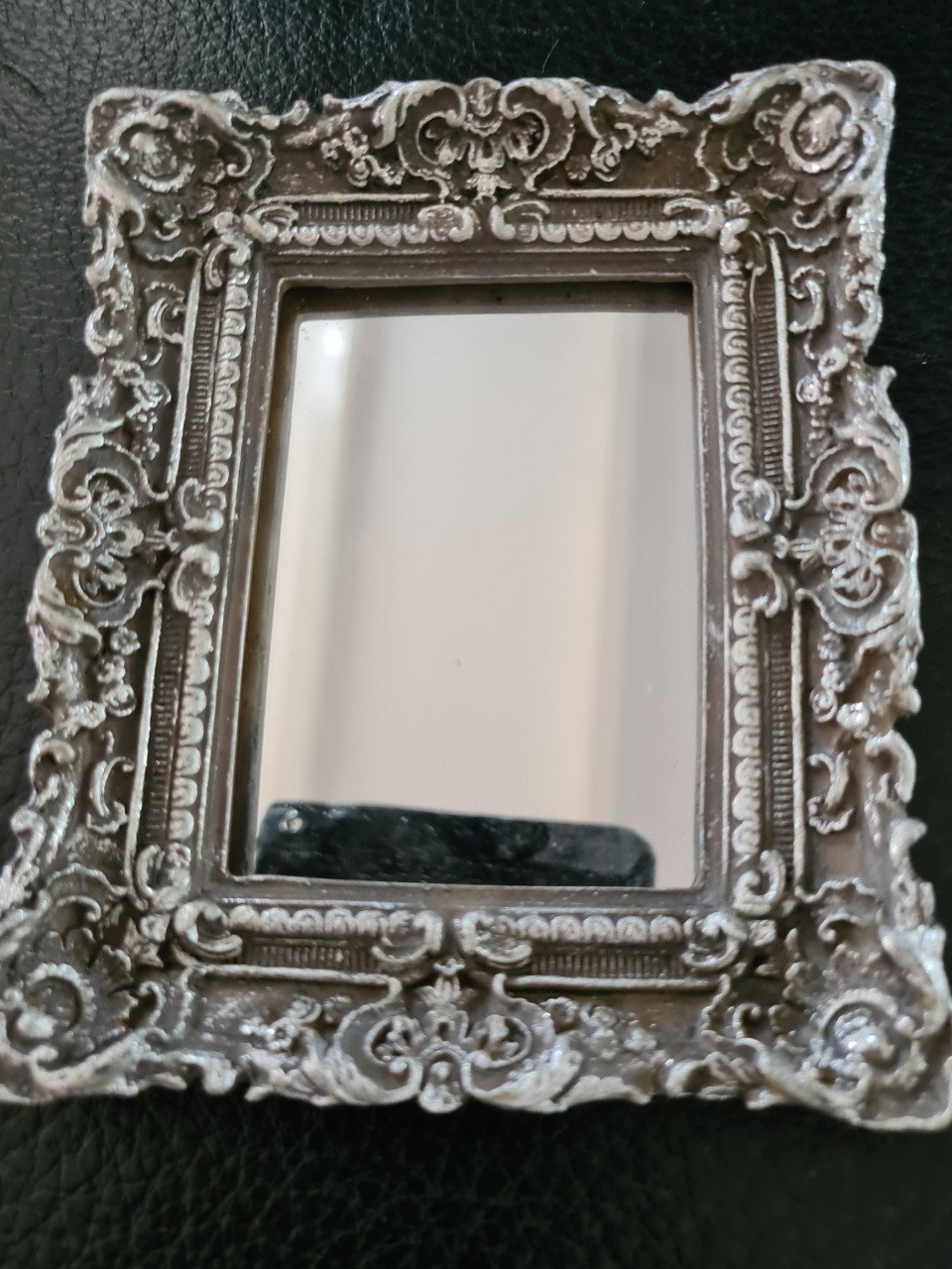 Zilverkleur barok spiegeltje of foto lijstje