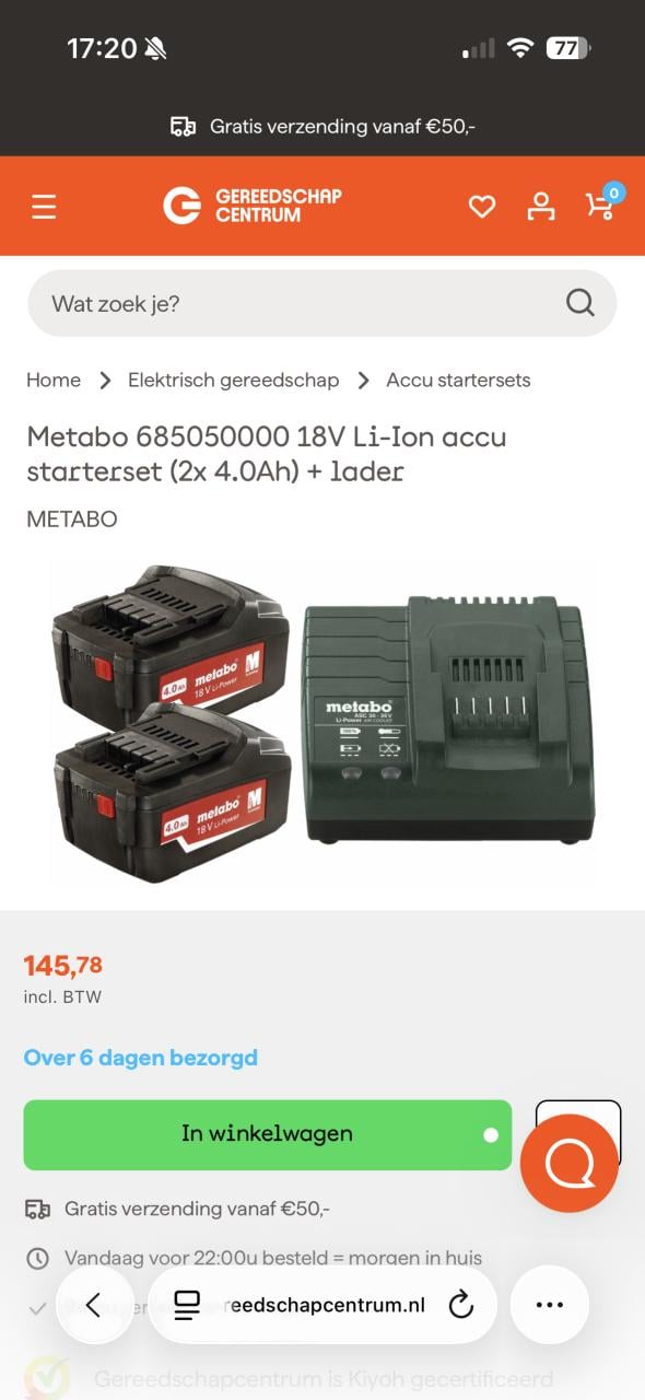 Metabo SSD 18 LTX 200 slagschroevendraaier