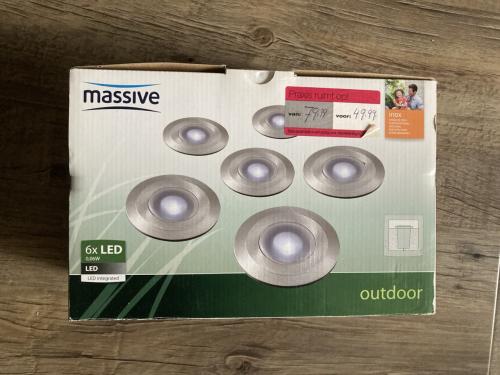 6x Massive LED Grondspots voor buiten (nieuw in verpakking!)