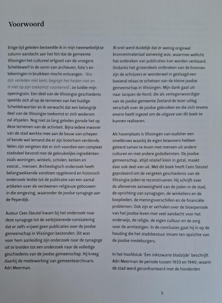 Joods Vlissingen, Een roerige en bewogen geschiedenis, Cees Steutel e.a.
