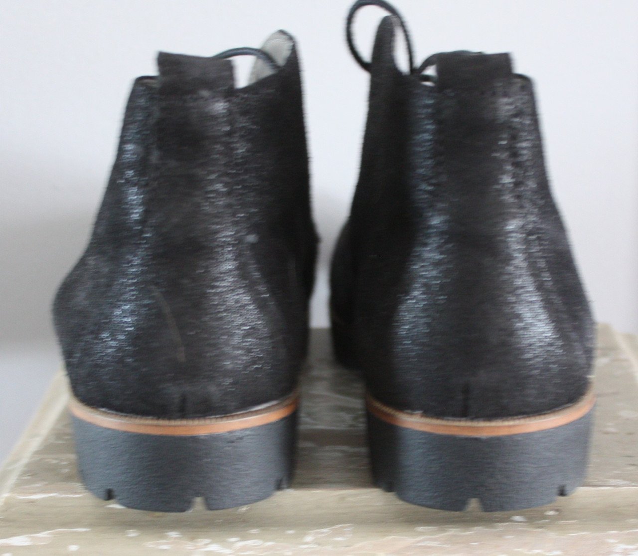 Nette ZWARTE GLITTER  shoenen met veters maat 41G