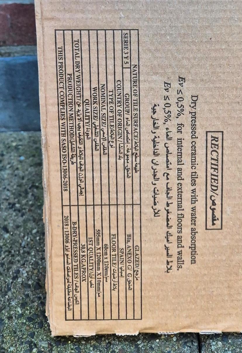 Wandtegels 60x 120 cm