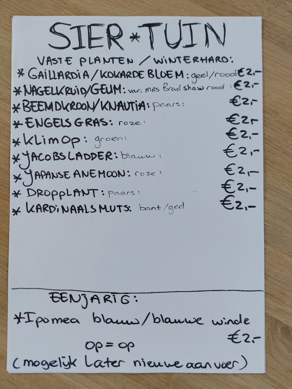 SIERTUIN en MOESTUIN PLANTEN BIJ DE VOORDEUR