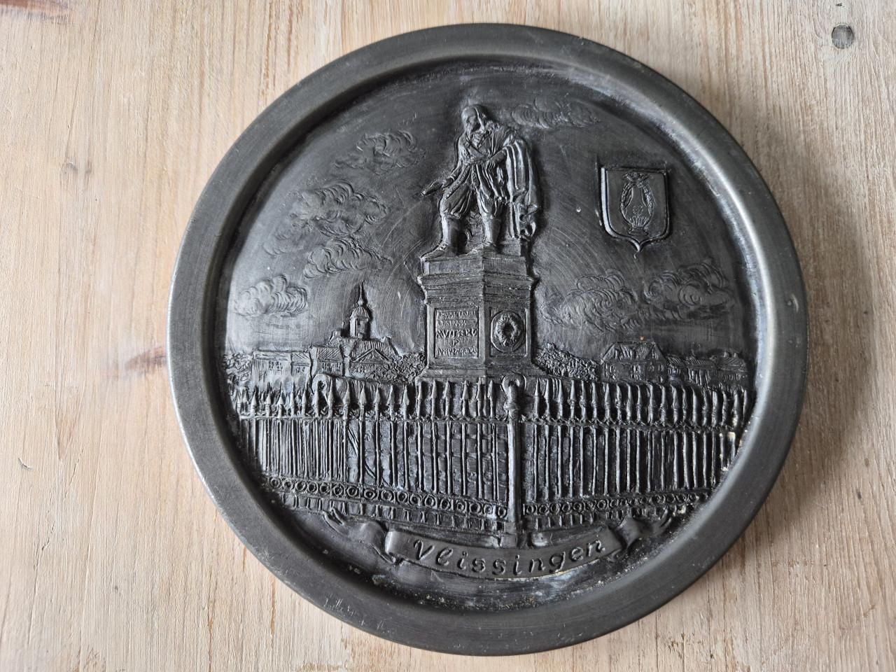 Tinnen plaquette - Michiel de Ruyter Vlissingen