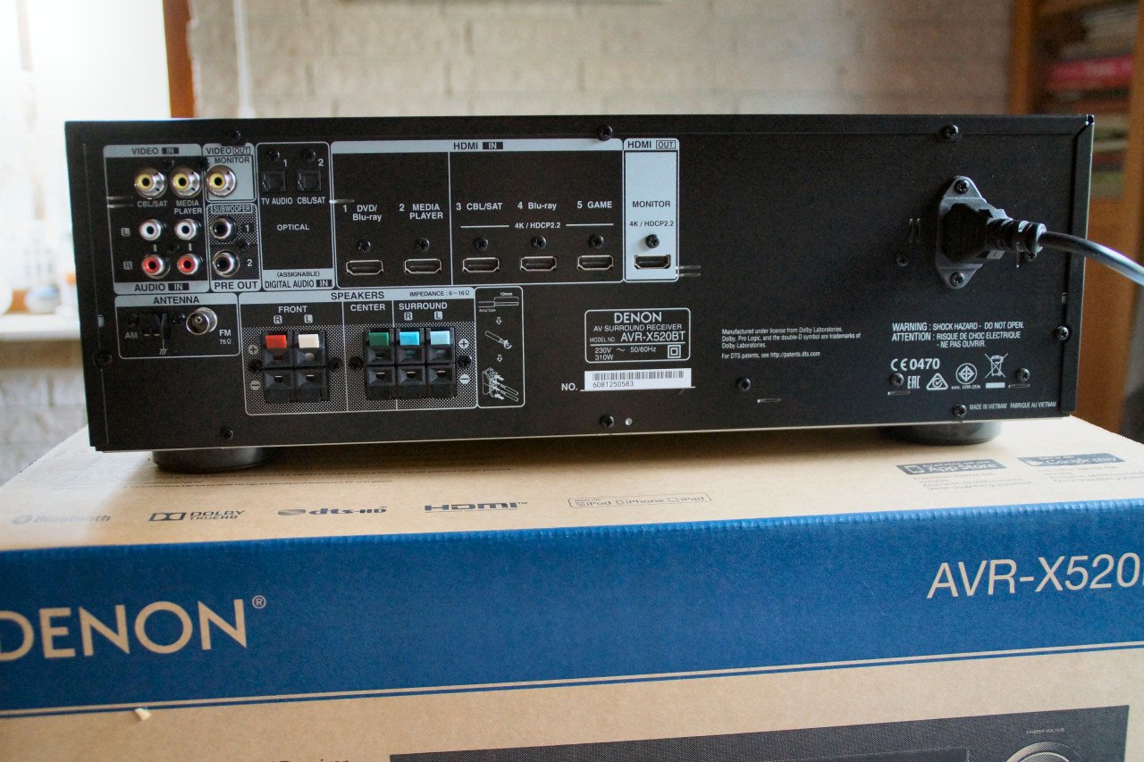 Denon AVR-X520BT receiver plus Denon Sys2020 audio