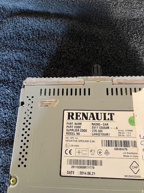 Medianav systeem uit renault clio 2014