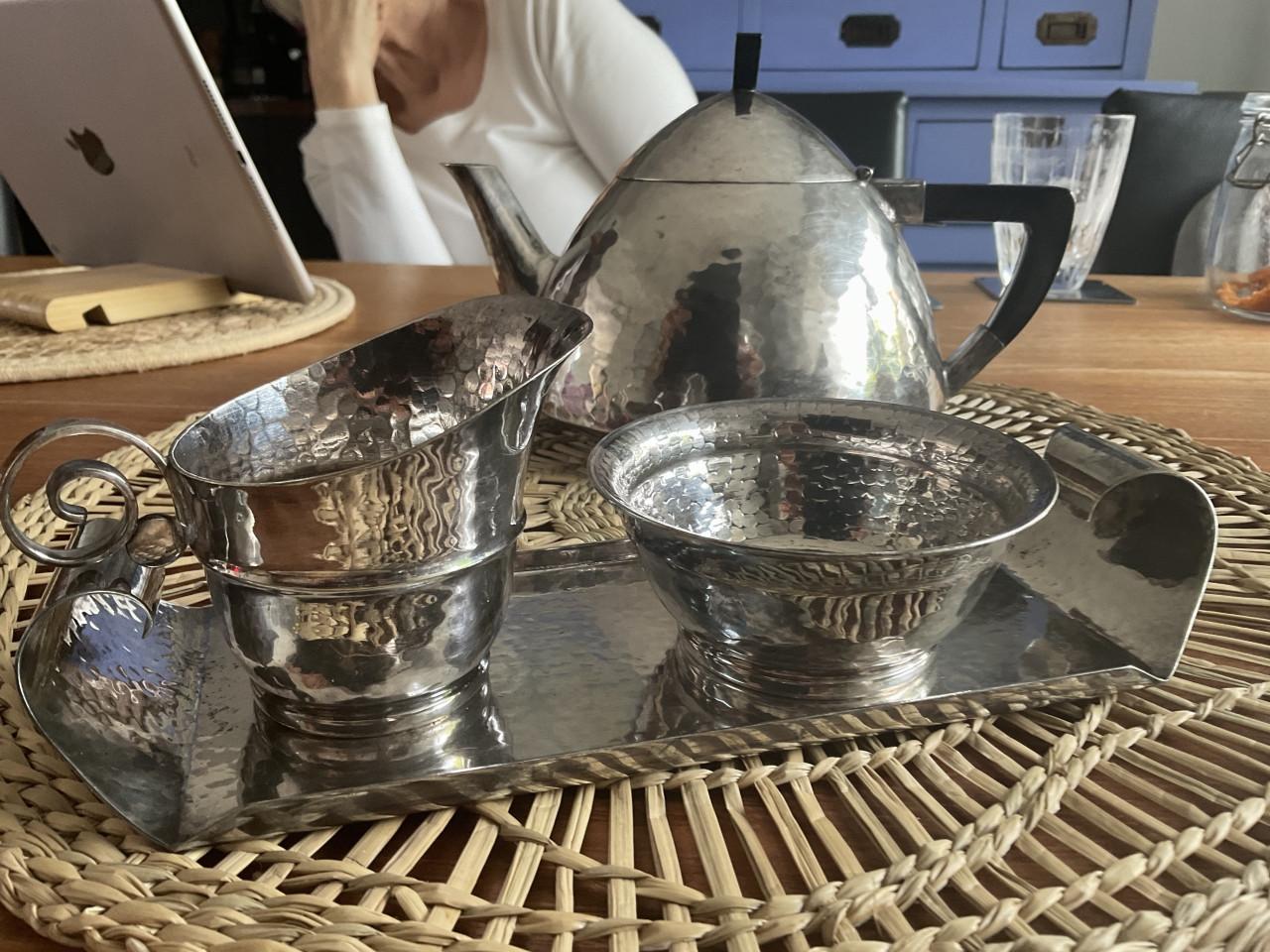 Vintage Gero Zilmeta theeservies - Theepot, melkkan, suikerpot