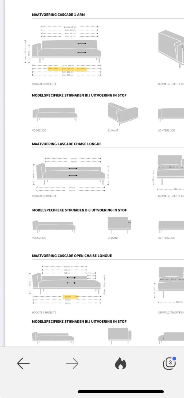 Hoekbank, design on stock, model Cascade.