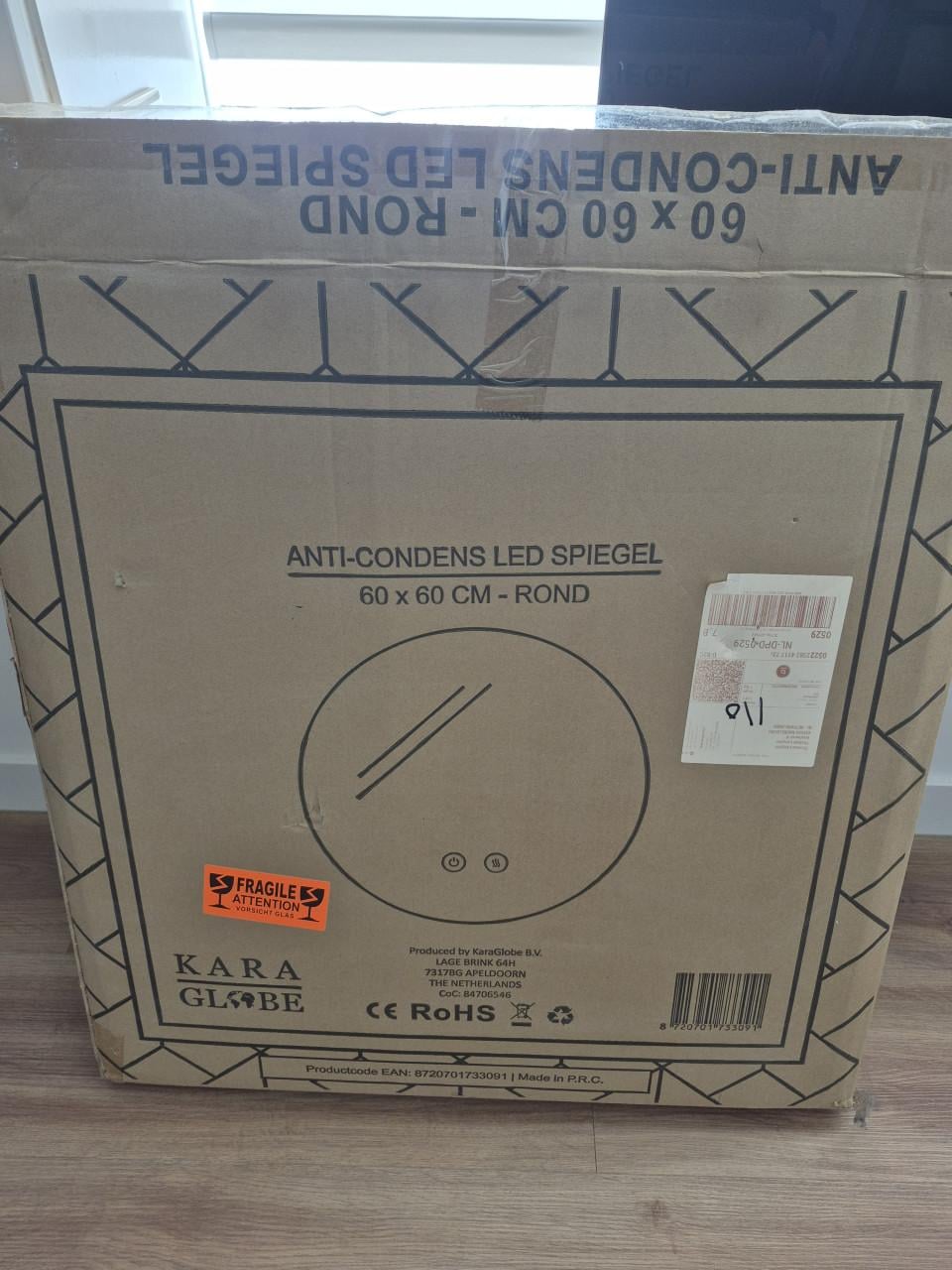 Badkamerspiegel (60cm) met anti-condens en ledverlichting