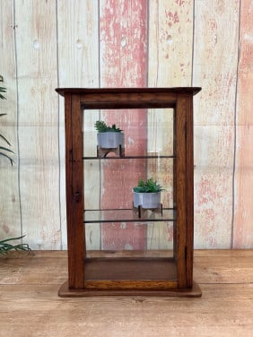 Oud Eiken Vitrine kastje No 733