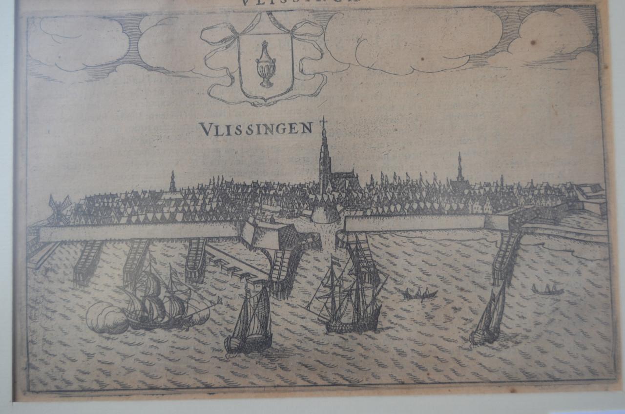 Ets/kopergravure Rede van Vlissingen L. Guicciardini ca 1620