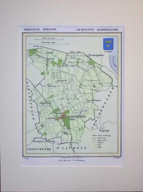 Gemeentekaartjes van J. Kuyper in kleur met Gemeentewapen