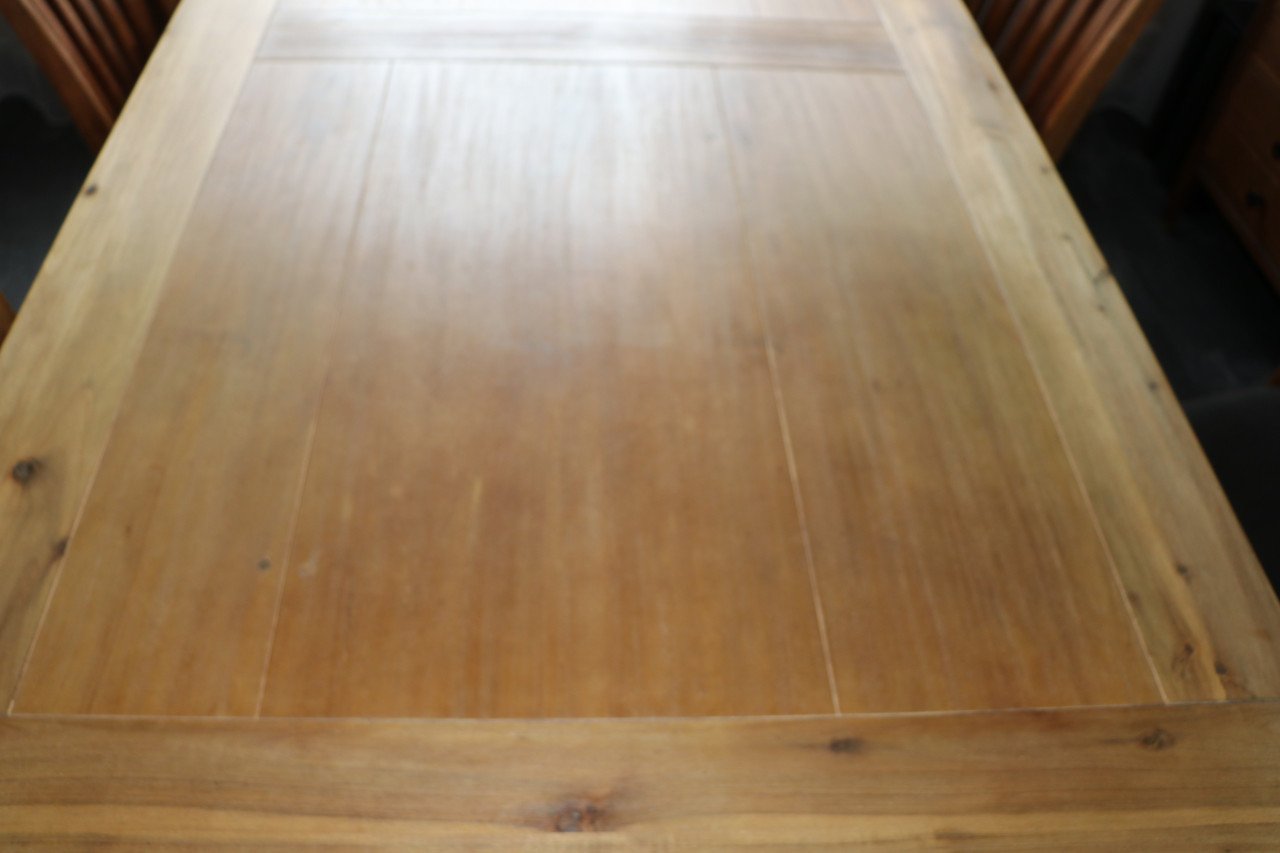 Tafel met 6 stoelen, acaciahout