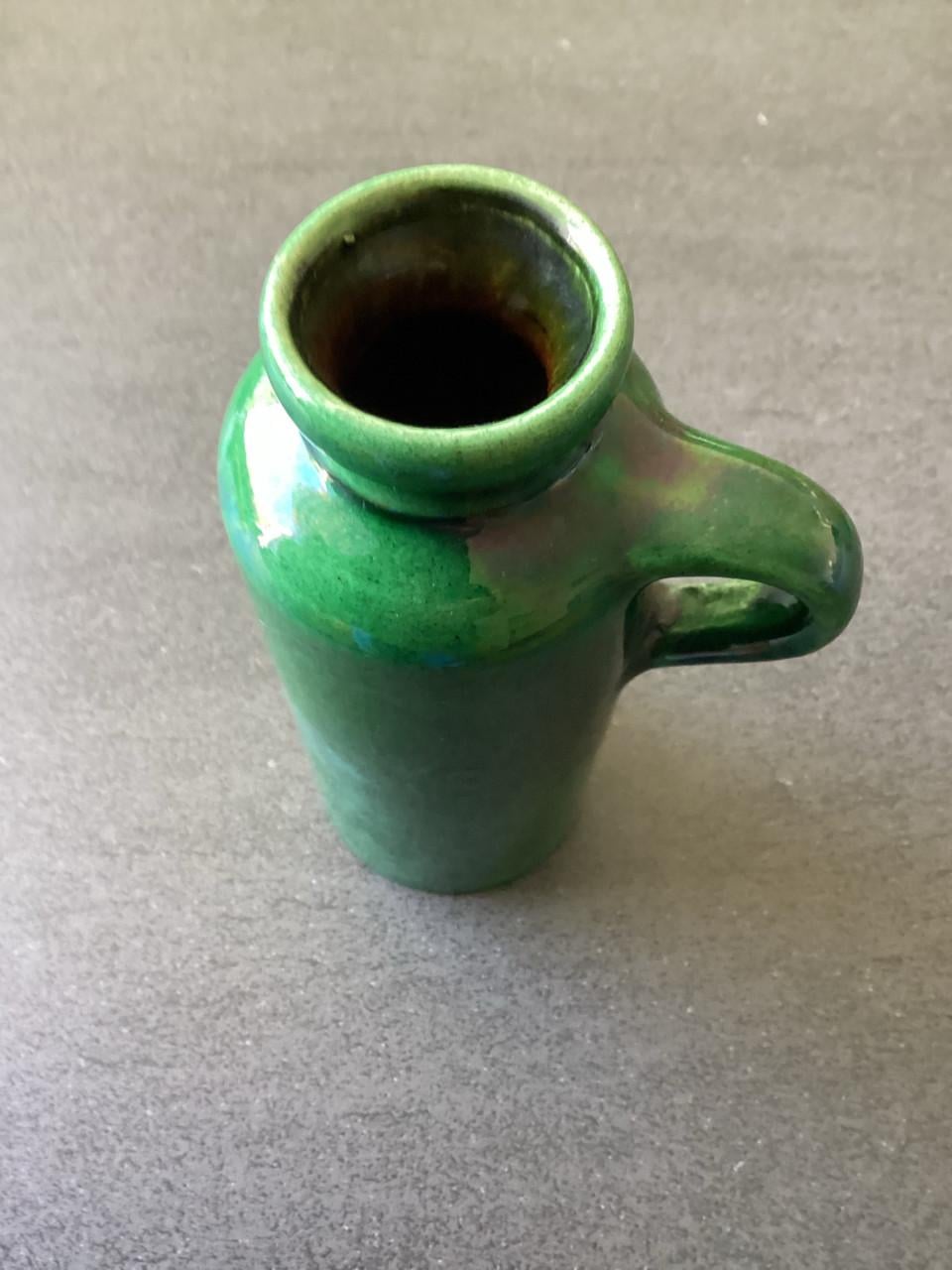 Vintage Hulsterkamp Jeverkruikje. ( Diepgroene kleur)
