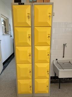 Lockers geel /flip-overs/ handsanitair standaard/Lundia planken