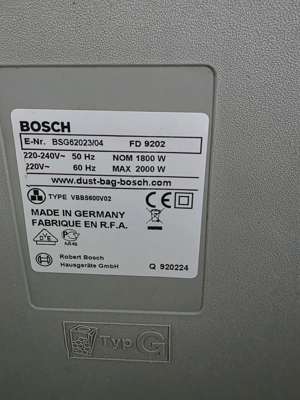 Stofzuiger BOSCH 220V-1800W- max 2000W-FD9403