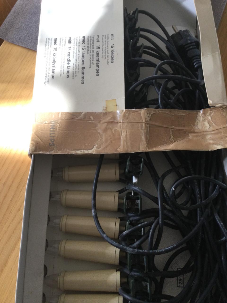 De echte kaarslampjes ! 2 dozen vintage kerst-buitenverlichting