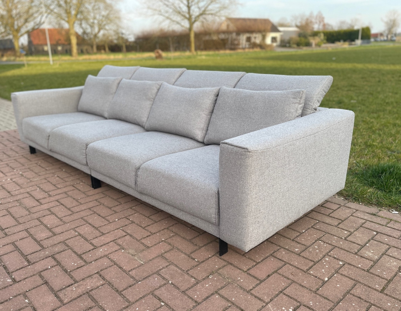 GRATIS LEVERING HEEL NL Montel Grijs 4-zits Stoffen Bankstel
