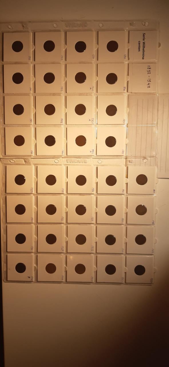 Serie wilhelmina munten 1 cent.