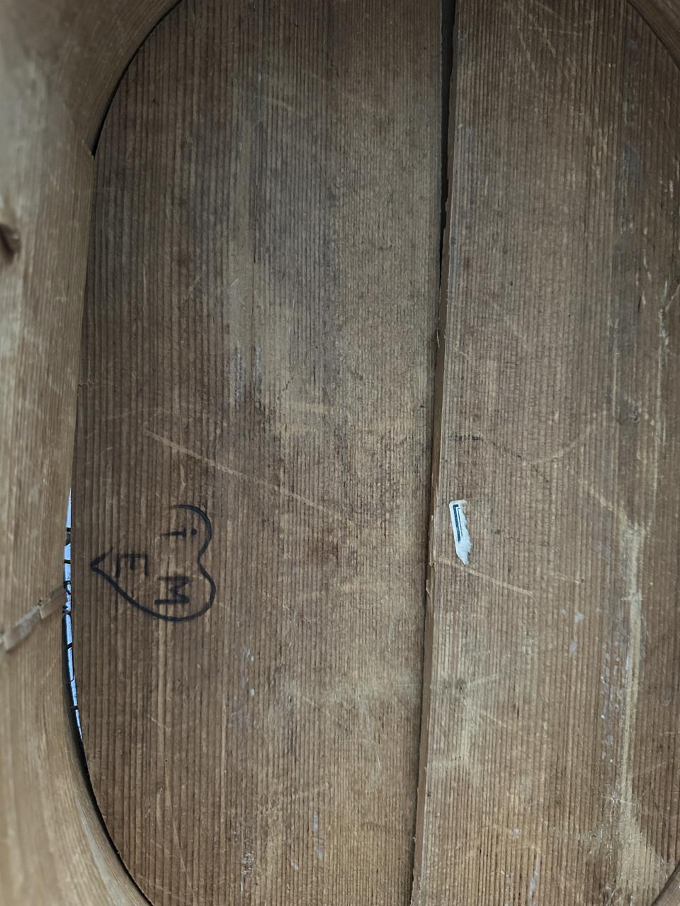 Houten hoedendoos met beschildering