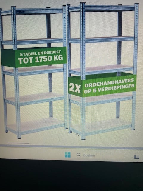 Stellingkast Set van 2 - 180x90x40cm Metaal MDF 1750kg – Zilver