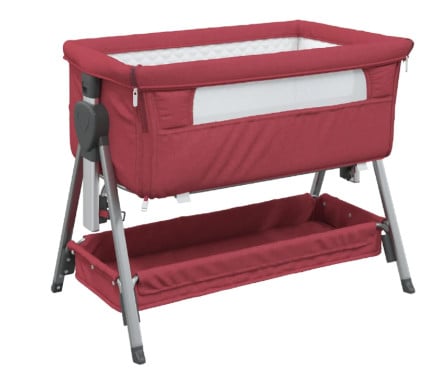 Casa xl  Co-sleeper met matras linnen wijnrood