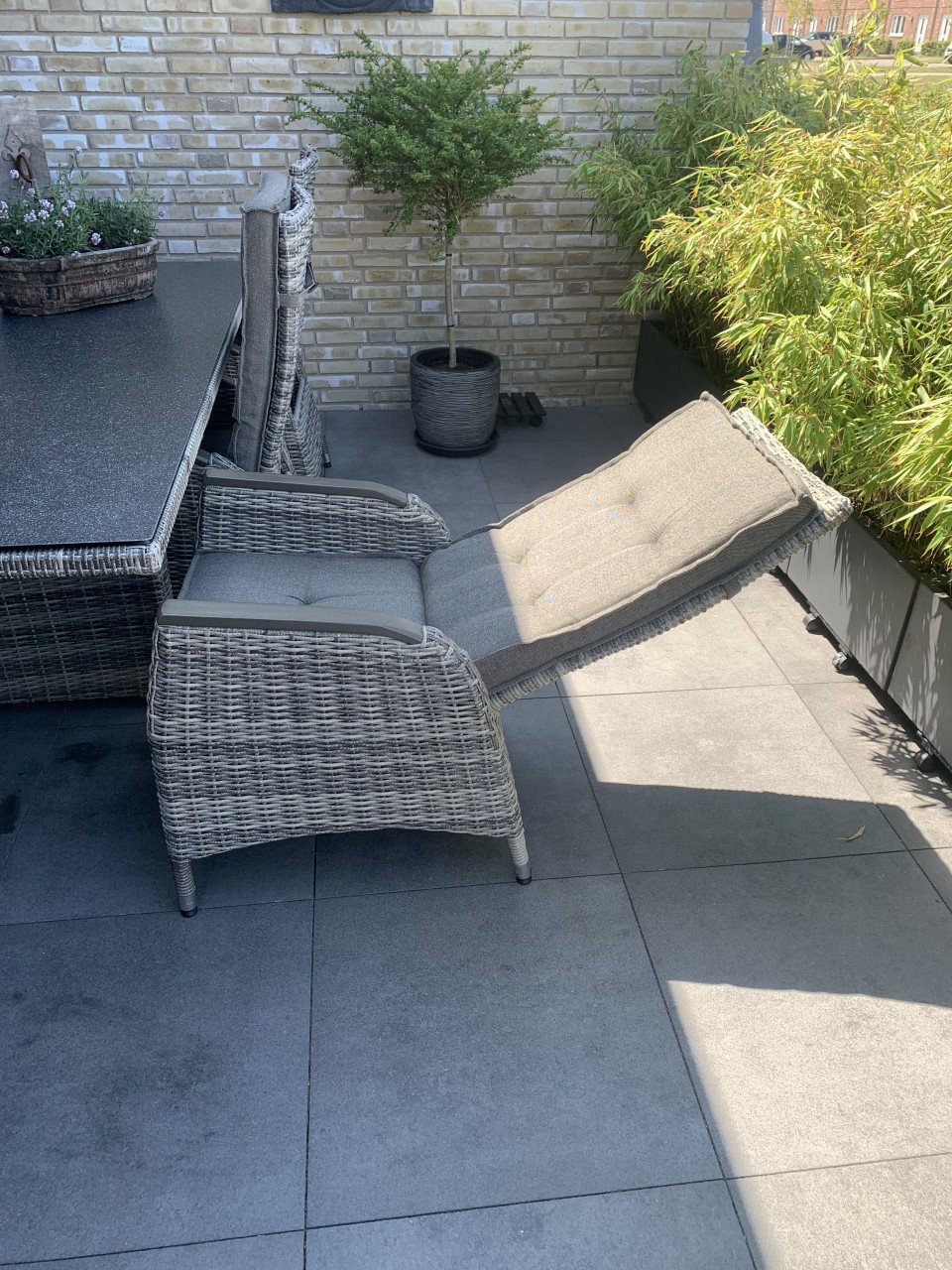 Tuinset met 6 verstelbare stoelen