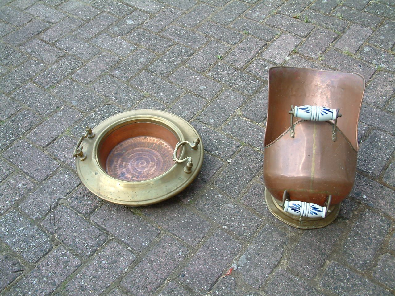 Openhaard -kachel houtbak koper