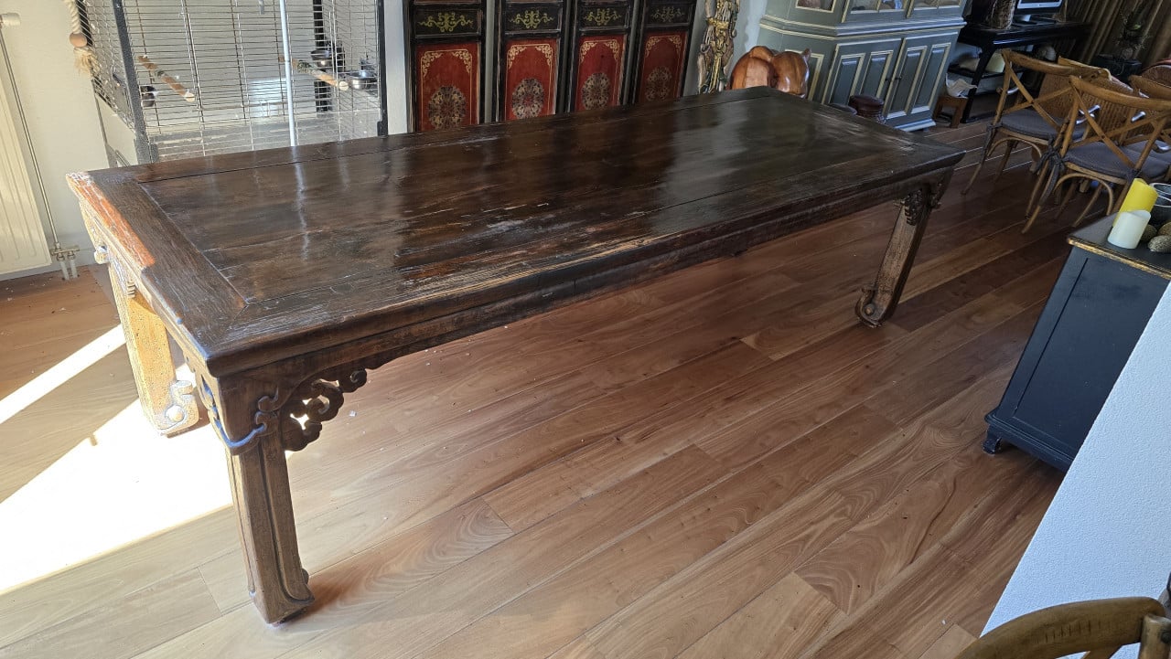 Antieke chinese houten tafel voor 8 personen