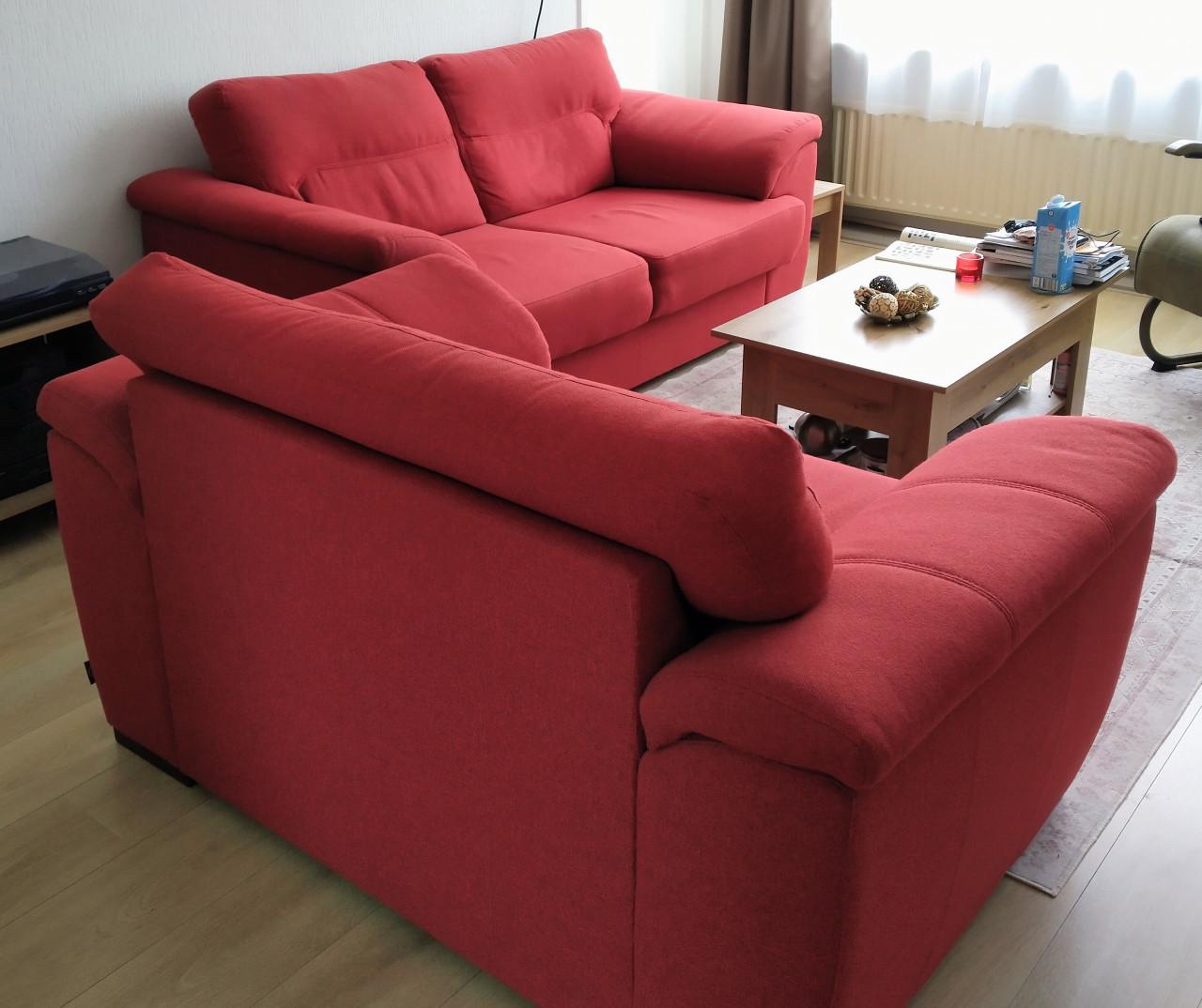 Henders & Hazel 2-zits bank + loveseat rood