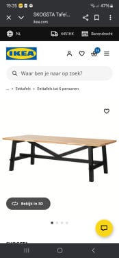 Eettafel + 2 bankjes skogsta ikea
