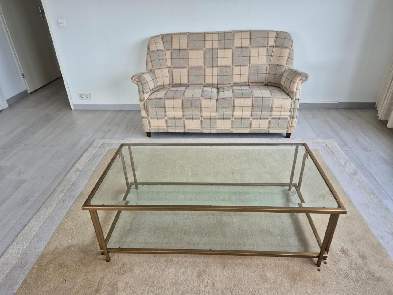 Bank tweezits, salontafel, relax stoel, slaapbank