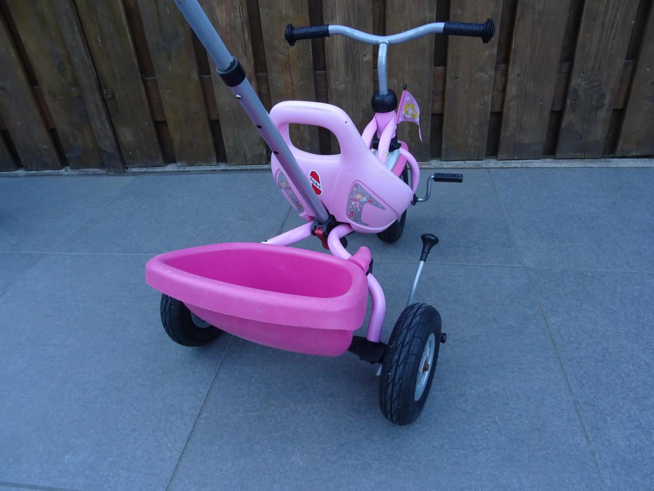 Driewieler Puky met duwstang