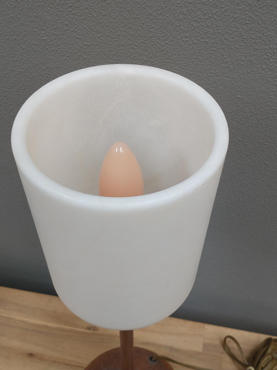 2x tafellamp met Albast kap