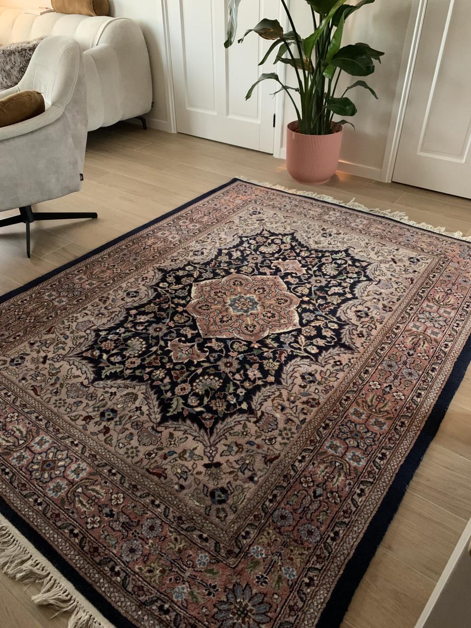 💖Schitterend Sfeervol Oudroze Handgeknoopt Keshan Vloerkleed💖