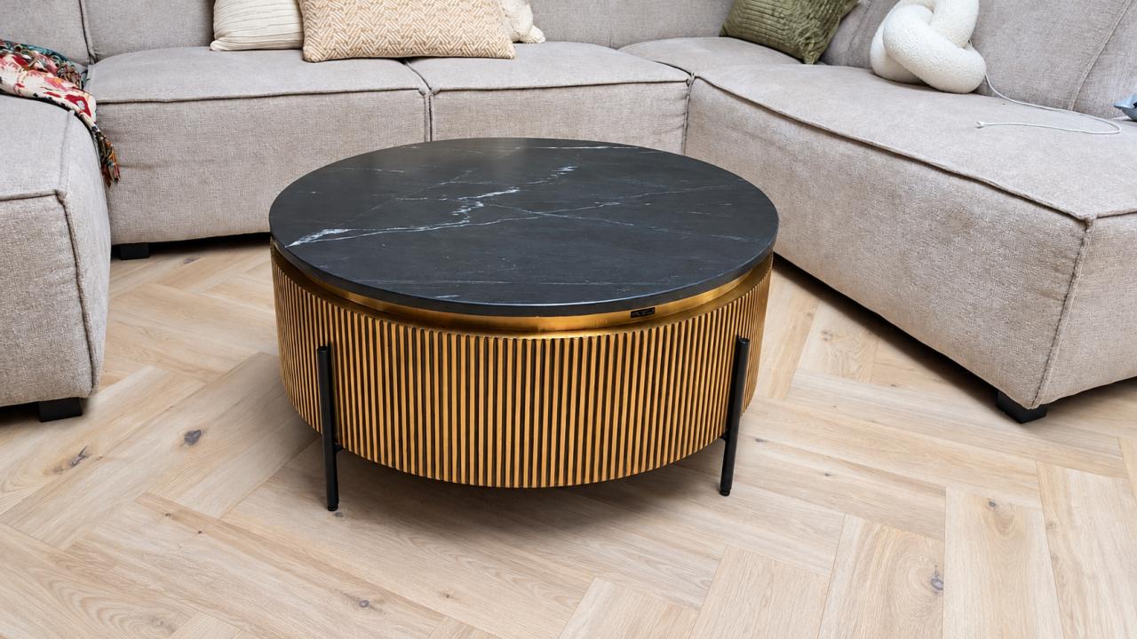 Richmond Interiors Ironville salontafel – zwart marmer/goud