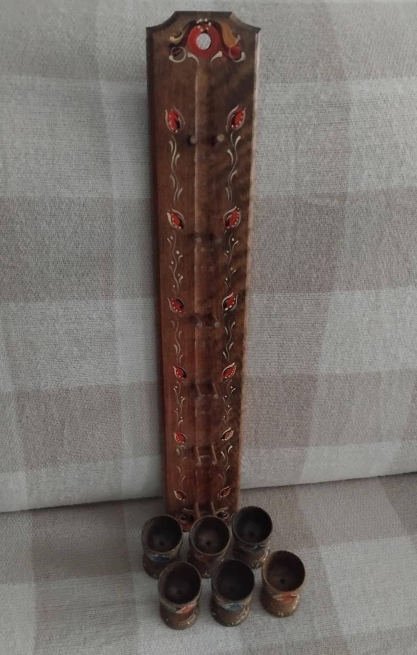 Vintage 6x Eierdopjes met Wandrek