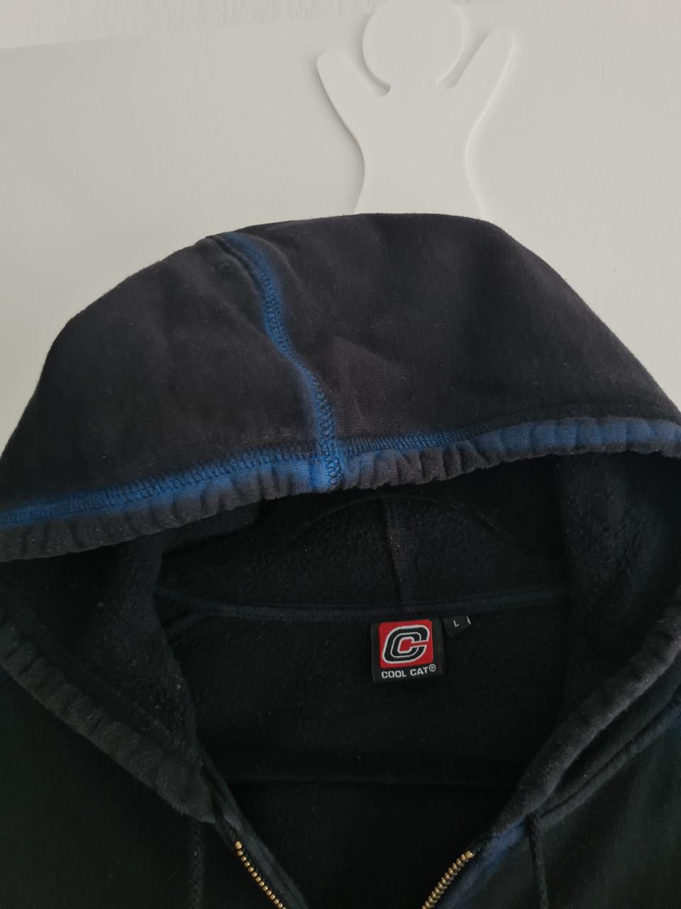 Zwart met blauw hoodie vest van Coolcat Maat L