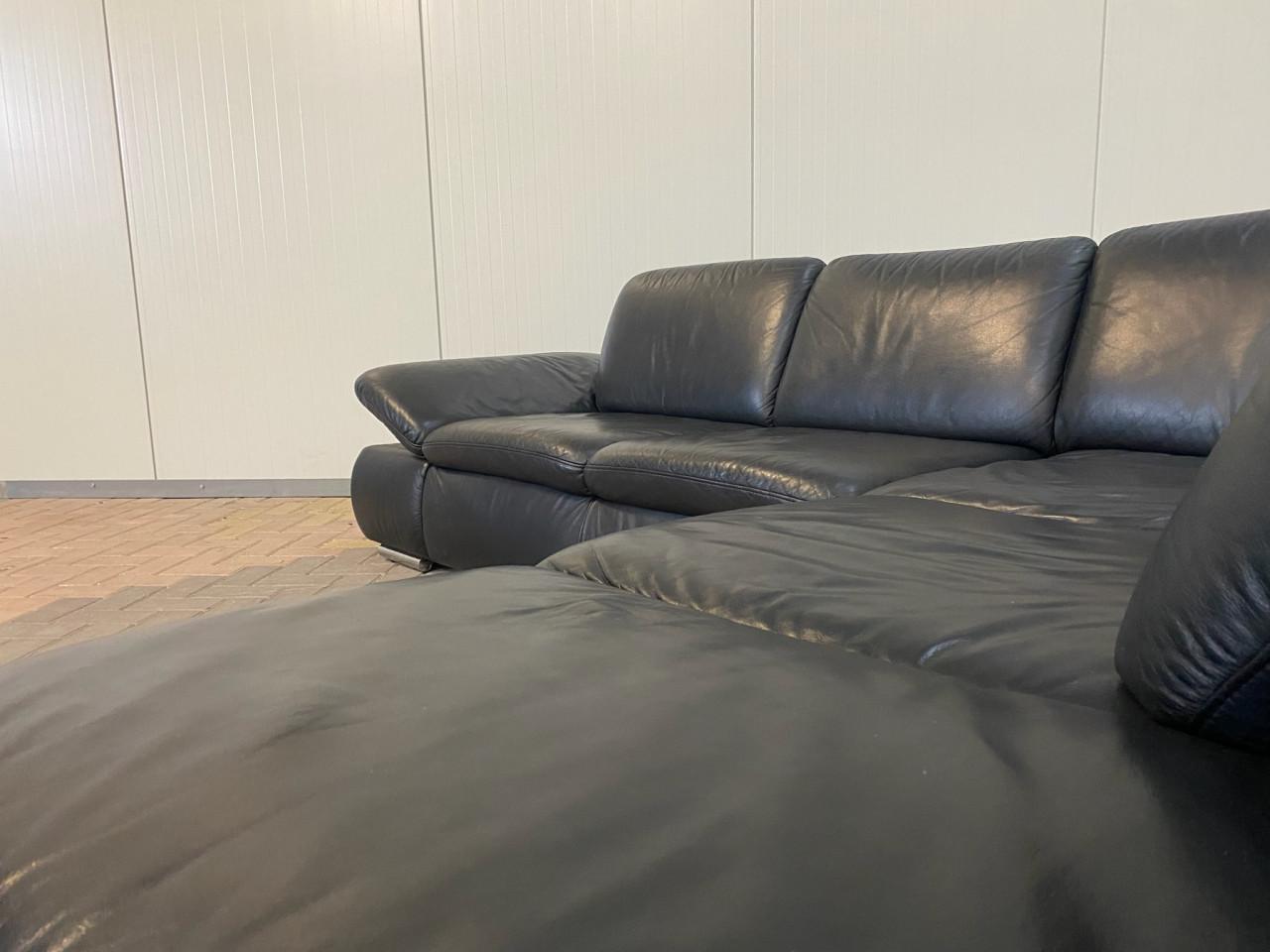 GRATIS LEVERING HEEL NL Mooie Zwarte Echt Leer Hoekbank