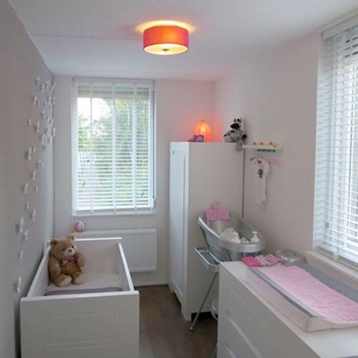 Ronde plafondlamp rood, 2x - QAZQA