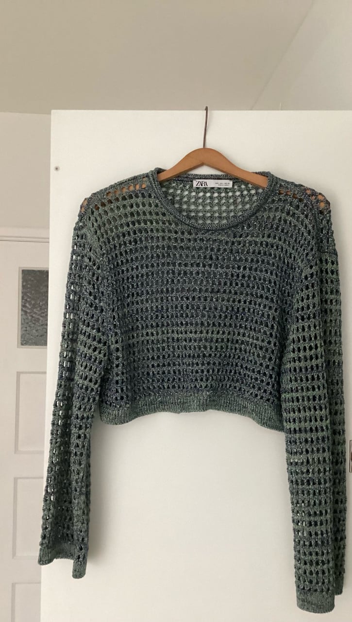Nieuwe crop top maat L zara mooi met zilverdraadje