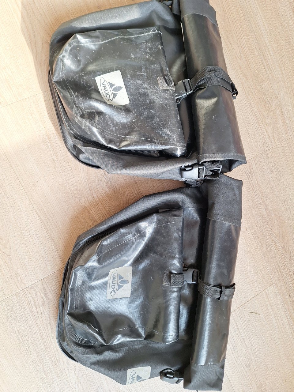 Vaude fietstassen met stuurtas.