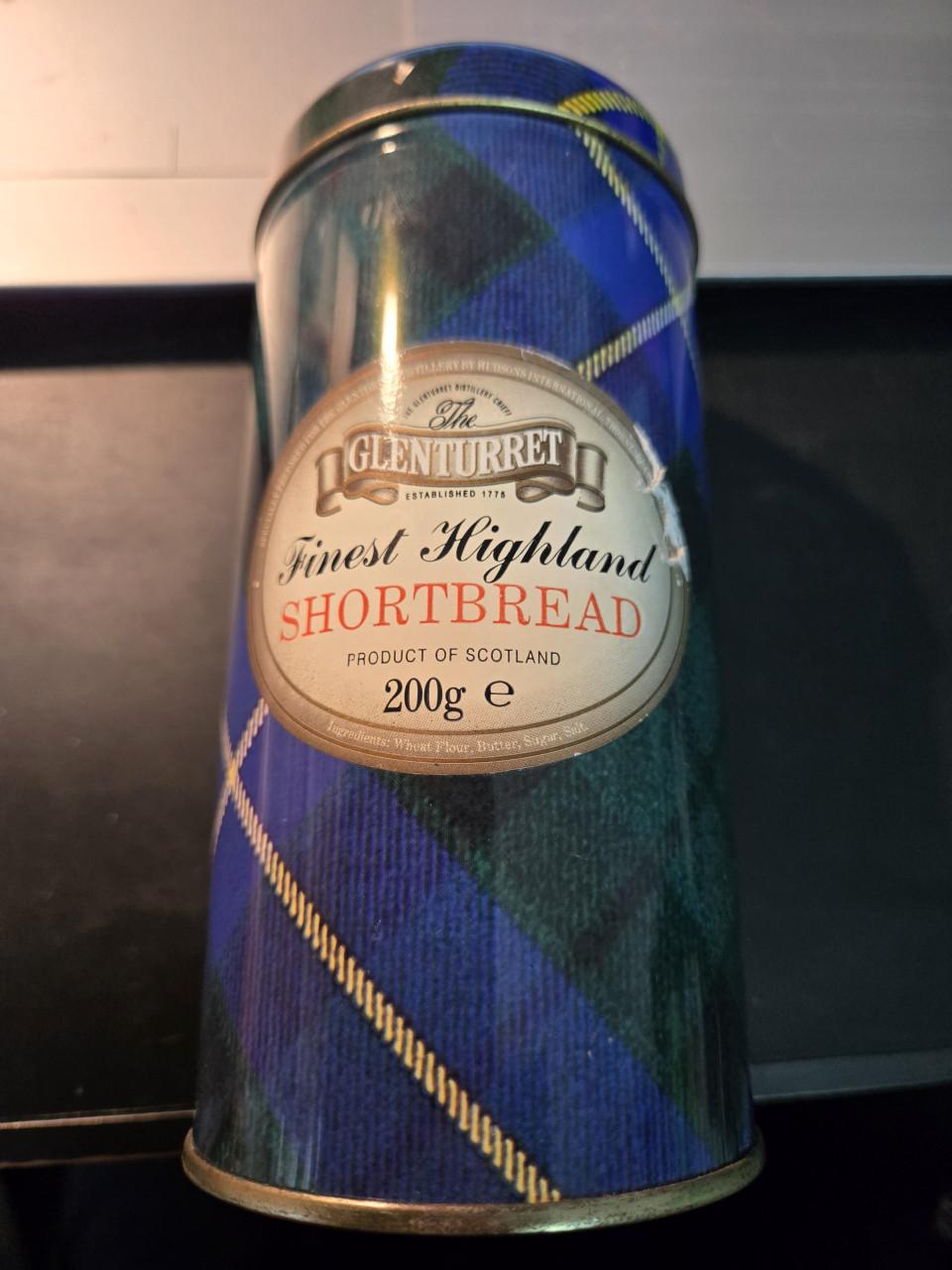 Blik van The Glenturret Finest Highland Shortbread H16cm Ø8cm