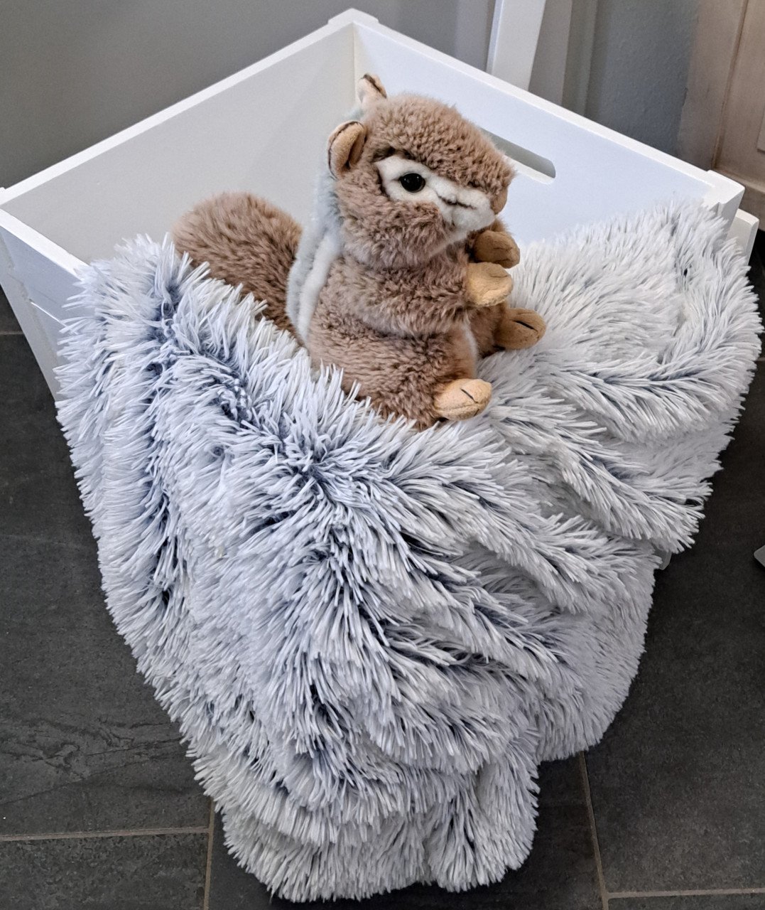 Mooie witte houten opbergbox