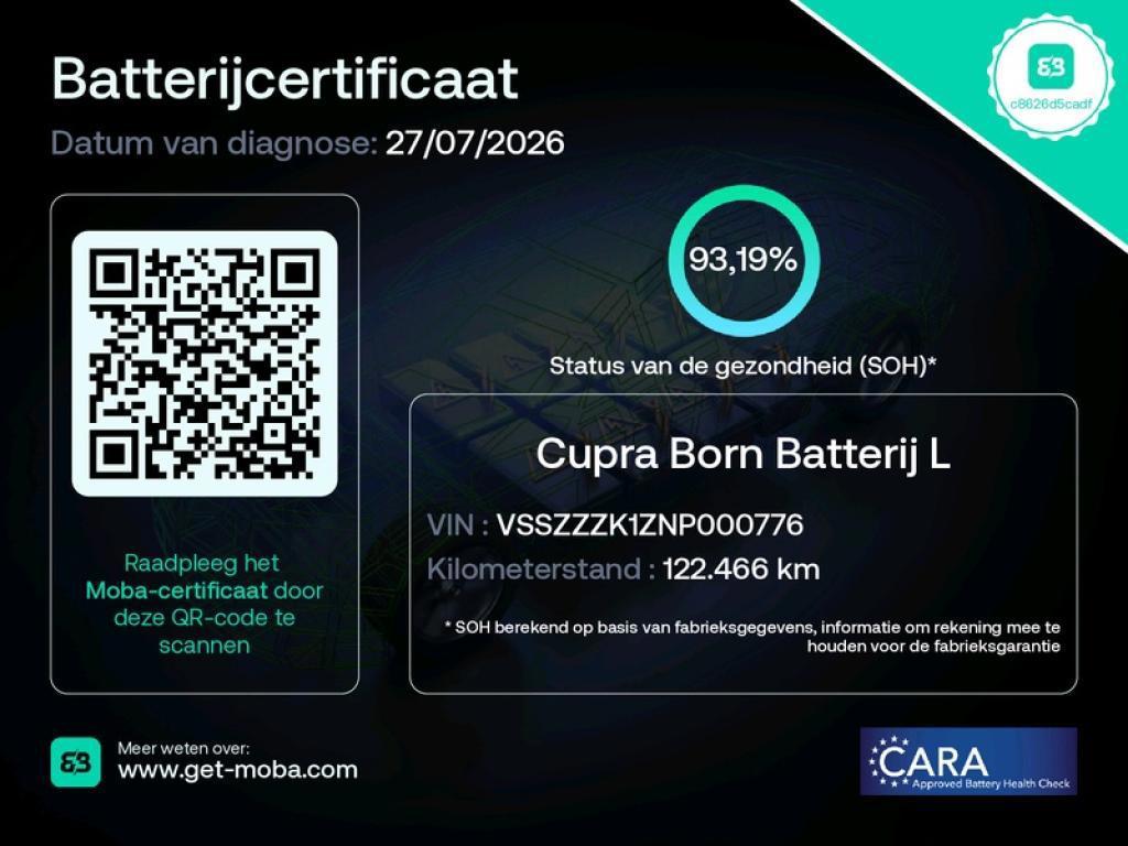Cupra Born business one 62 kwh soh 93.2% | stoelverwarming | camera | nap |