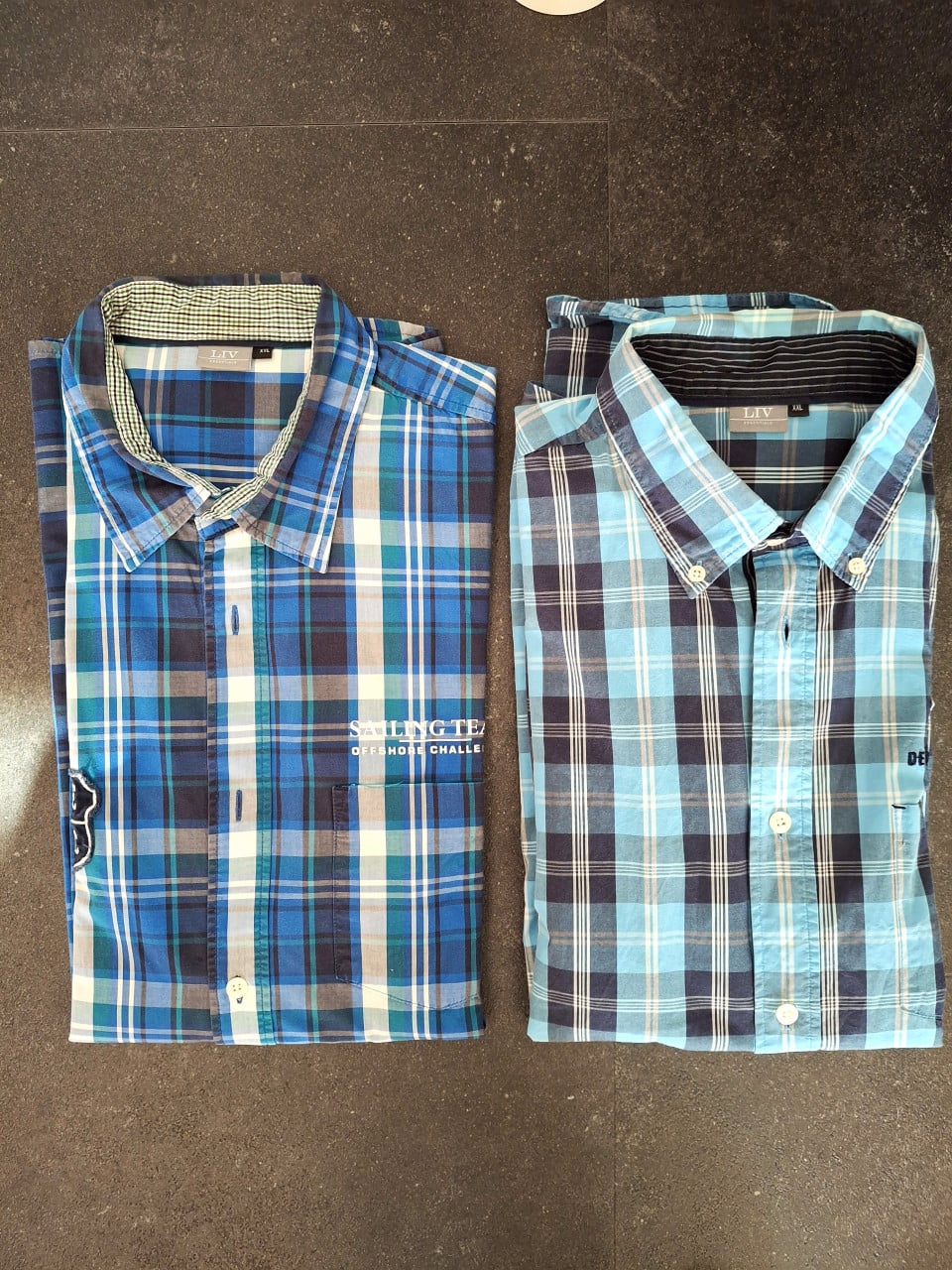 7 katoenen merk overhemden i.z.g.st. maat XL